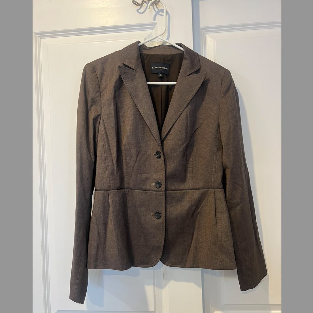 Brown blazer with defined/flared waist, Banana Republic